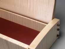 Desk box in rippled sycamore