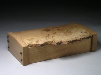 Desk box in burr oak