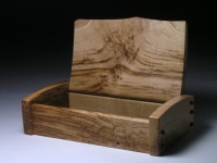 Desk box in tiger oak